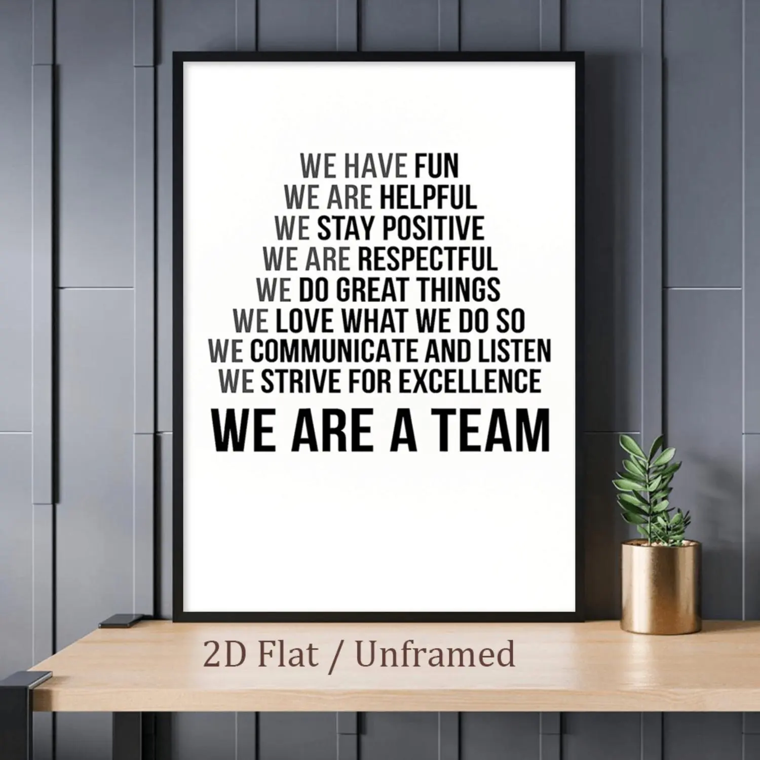 2D Flat, 2D Flat, 1pc Unframed Teamwork Art Prints, Positive Vibes Canvas Paintings, Motivational Wall Decor Poster, Minimalism Wall Arts, Retro Wall Art, Modern Decorations Posters, Holiday Gifts, Home Decor, for Living Room, Bedroom, Kitchene,Frameless