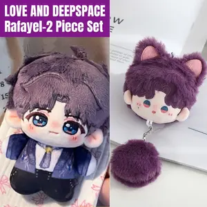 2pcs, Love and Deepspace Anime Plush Doll + Cute Plush Keychain, Collectible Stuffed Character Figure, Premium Soft Toy - Keychain Bag Car Charm, Desk Shelf Room Decor, Birthday Christmas Valentine Party Gift for Anime Fans Teens