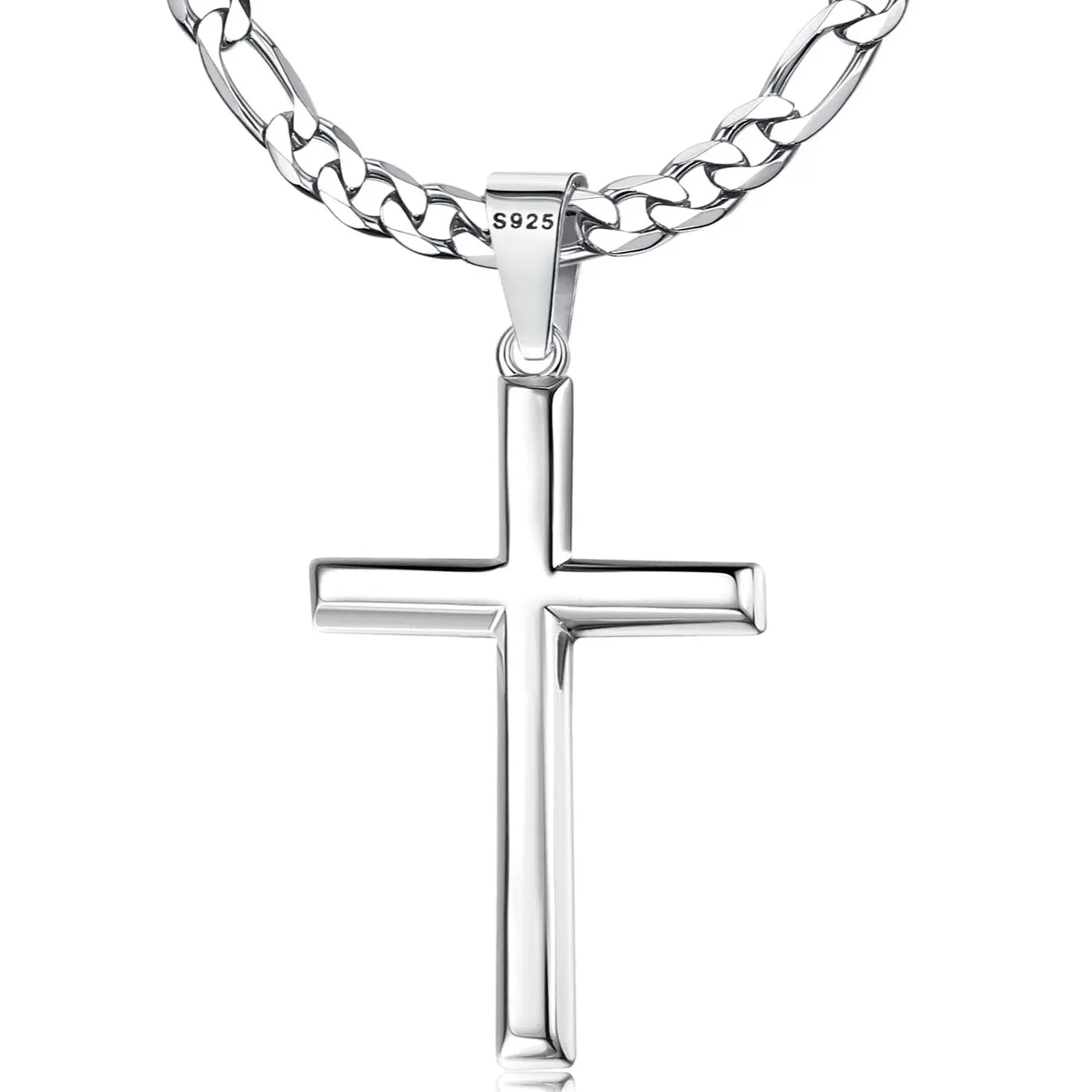 Figaro Chain - Slim Beveled Edge Cross