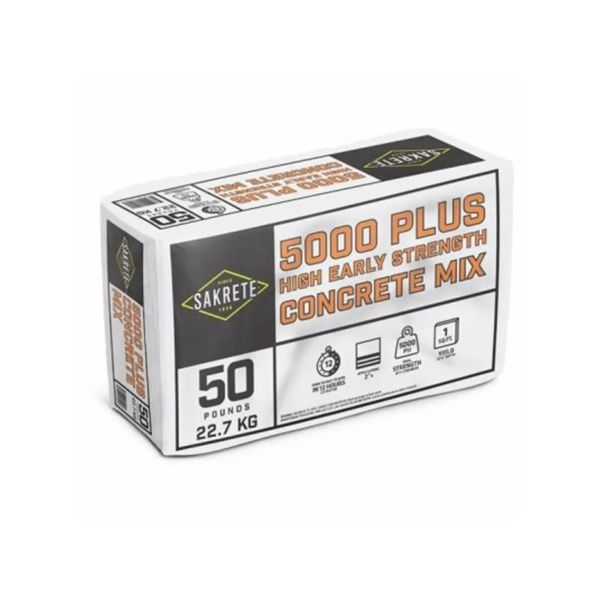 212 MAIN 50 lbs 5000 Plus Heavy Duty Concrete Mix, Quick-Curing, Fast-Developing Performance
