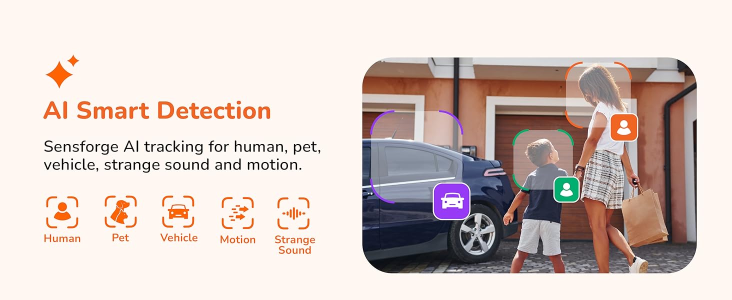 SensForge 2.5K Security Camera, Dual-Band WiFi, Free AI Human & Pet Detection, 2-Day Cloud + 32GB SD Storage, Spotlight Color Night Vision, Magnetic Mount, Optional AI + Storage Upgrade Monitoring Safety Protective SensForge 2.5K Security Camera, Dual-Band WiFi, Free AI Human & Pet Detection, 2-Day Cloud + 32GB SD Storage, Spotlight Color Night Vision, Magnetic Mount, Optional AI + Storage Upgrade Monitoring Safety Protective