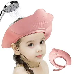 Baby Shower Cap, Adjustable Waterproof Cute Bath Care Hat for Newborn, Infants & Toddlers, Haircut, Washing Hair, Prevents Water in Eyes/Ears, Soft & Stretchy