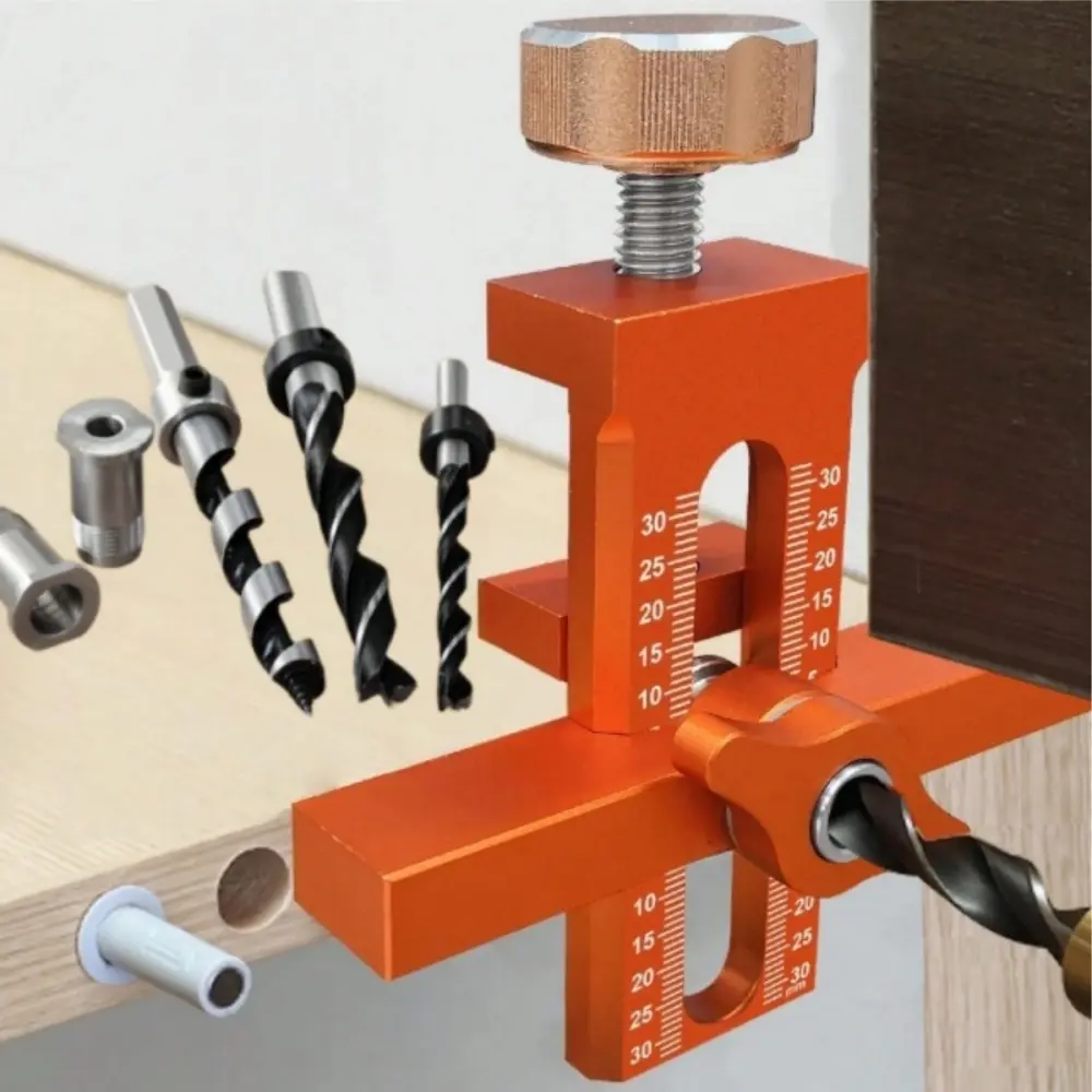 Adjustable Woodworking Door Installation Clamp, Multi-Function Drilling Tool, Wooden Door Assembly Accessory, Woodwork Auxiliary Fixing Kit, Adjustable Clamp Height, Hardware