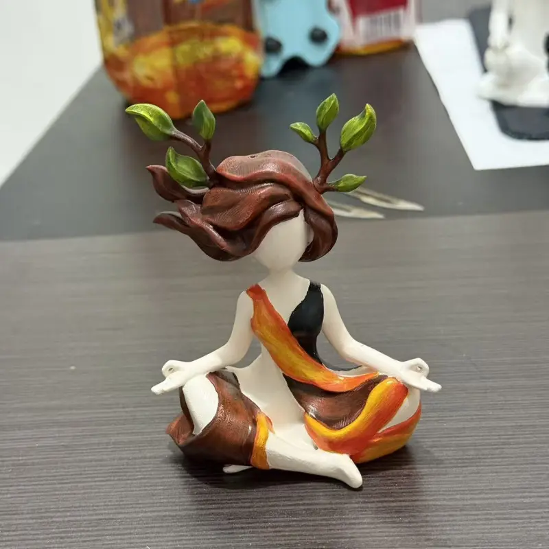 Minimalist Meditating Woman Statue Calming Zen Decor for Your Space