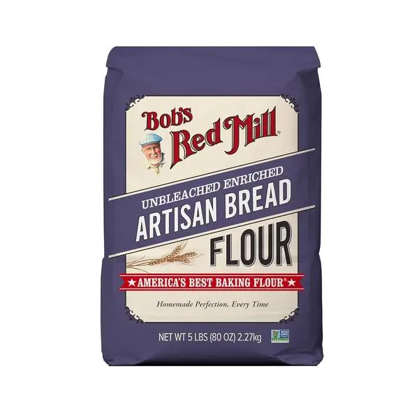 Bob's Red Mill Artisan Bread Flour, 5lb (Pack of 1) - Vegan, Kosher, Unbleached, Unbromated