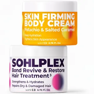 SOHLPLEX Bond Revive & Restore Hair Treatment + Skin Firming Body Cream – Deep Conditioning Hair Mask for Dry, Damaged, Frizzy Hair with Vitamins B3, B5, B7, C & E, Hyaluronic Acid – Hydrating Firming