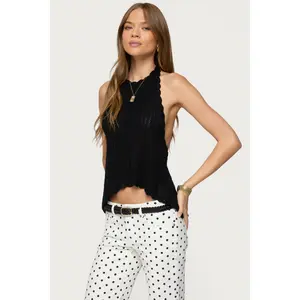 Ivey Backless Crochet Halter Top