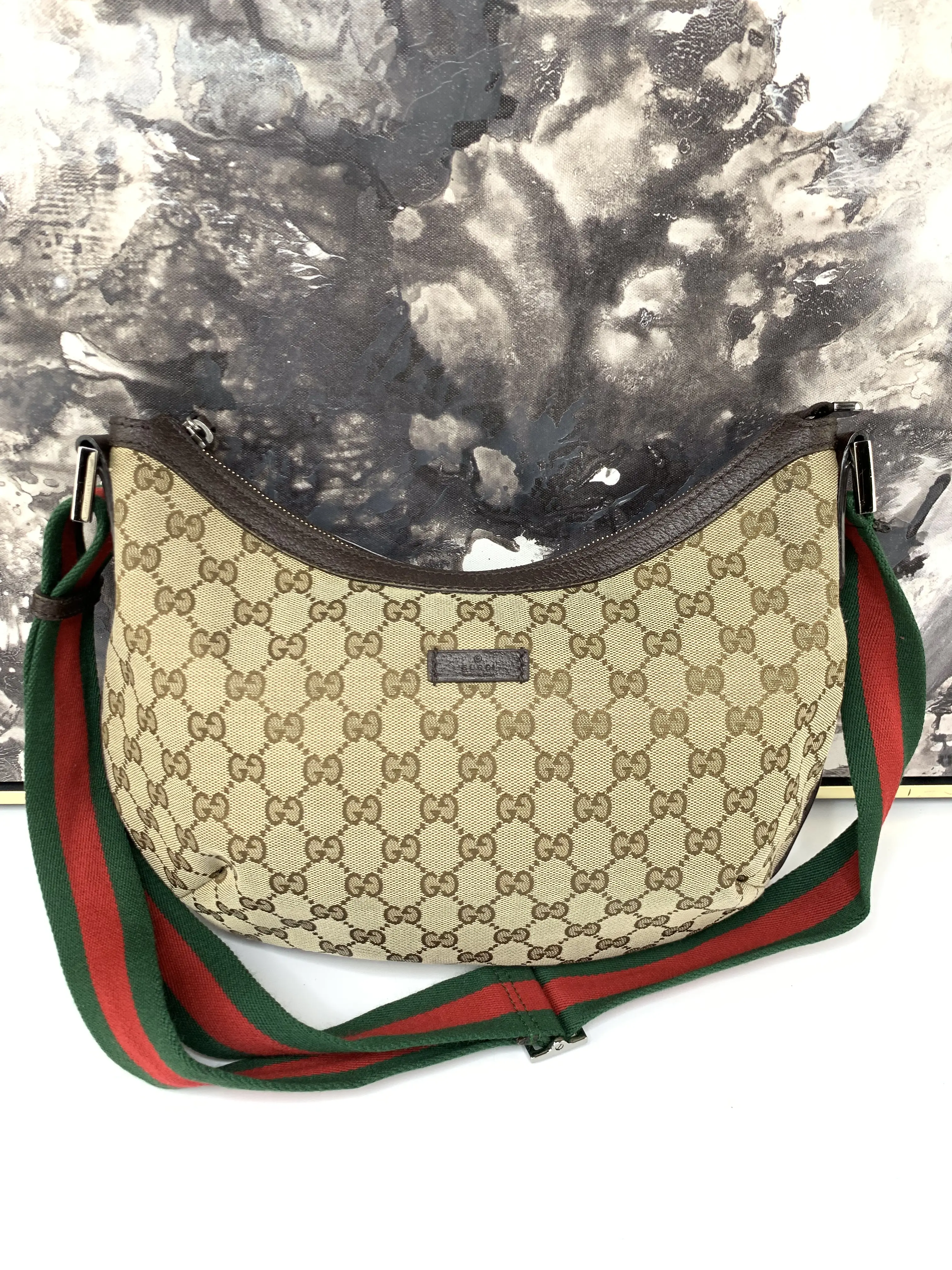 Pre-owned GUCCI fabric and leather Crossbody Bags Sherry Web
