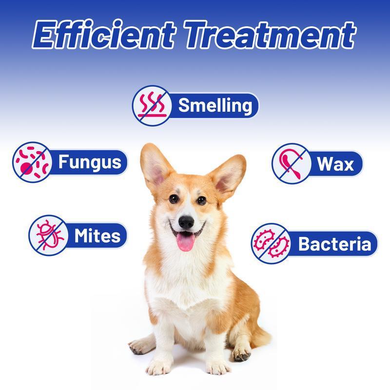 Ear Cleaner for Dogs & Cats – Honeysuckle Itch & Odor Relief, 120ml Bendy-Tip Drops and Swabs Pets