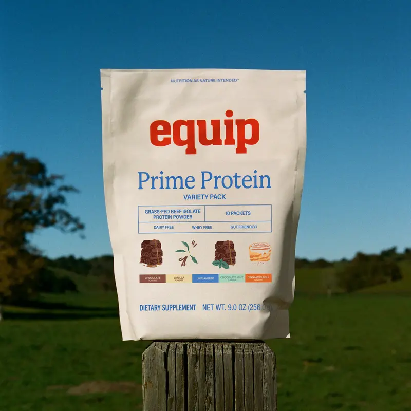 Equip Prime Clean Protein Powder - 21g Bioavailable Complete Grass-Fed Pure Beef High Protein Supplement, Lactose-Free, Dairy-Free, Easily Digestible, Vanilla Dessert-Like Flavor, Supplement for Fitness, Balanced Nutritional Option