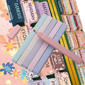 Bible Tabs with Highlighter Pen, 5 Sheets Bible Tabs with 6 Coloring Marker Pen, Gift for Women & Men, Office Stationery & Supplies, Book Accessories, Bookmarks, Book Reading Stickers