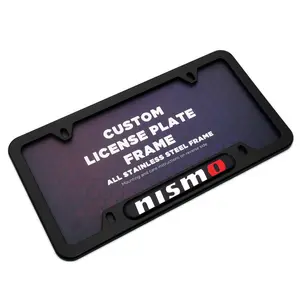 Black / Chrome Front or Rear Stainless Steel License Plate Frame Protect Cover Fit Nismo Decorate Accessories Gifts
