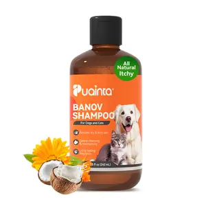 Itch-Relieving Shampoo-PUAINTA 8oz Banov Pets Shampoo for Dogs & Cats | Plant-Added Formula Addresses Itching & Ringworm Contains Chamomile Rosemary & Coconut Oil，Deep Clean Anti-Odour, Enhances Coat Shine, Easy Rinse #Summervibes #petlovers