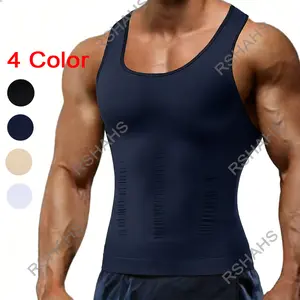 Mens Compression Shirt BodyShaper Shapear Vest Workout Sleeveless Tank Tops Abs Abdomen Gynecomastia Tummy Control Undershirts