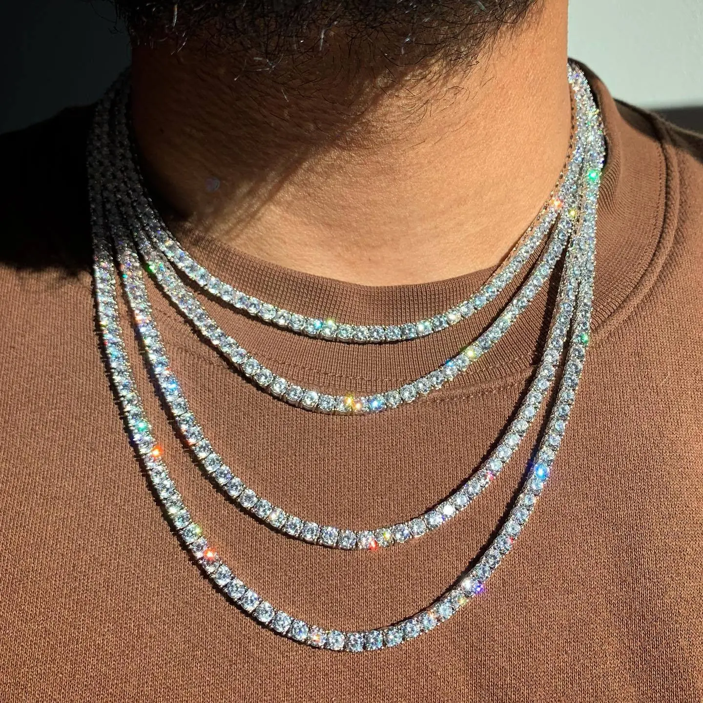 New Classical 4MM 5MM Tennis Chain Iced Out Necklace Men Fashion Hip-Hop Jewelry Women 18/20/24inch Choker Gift