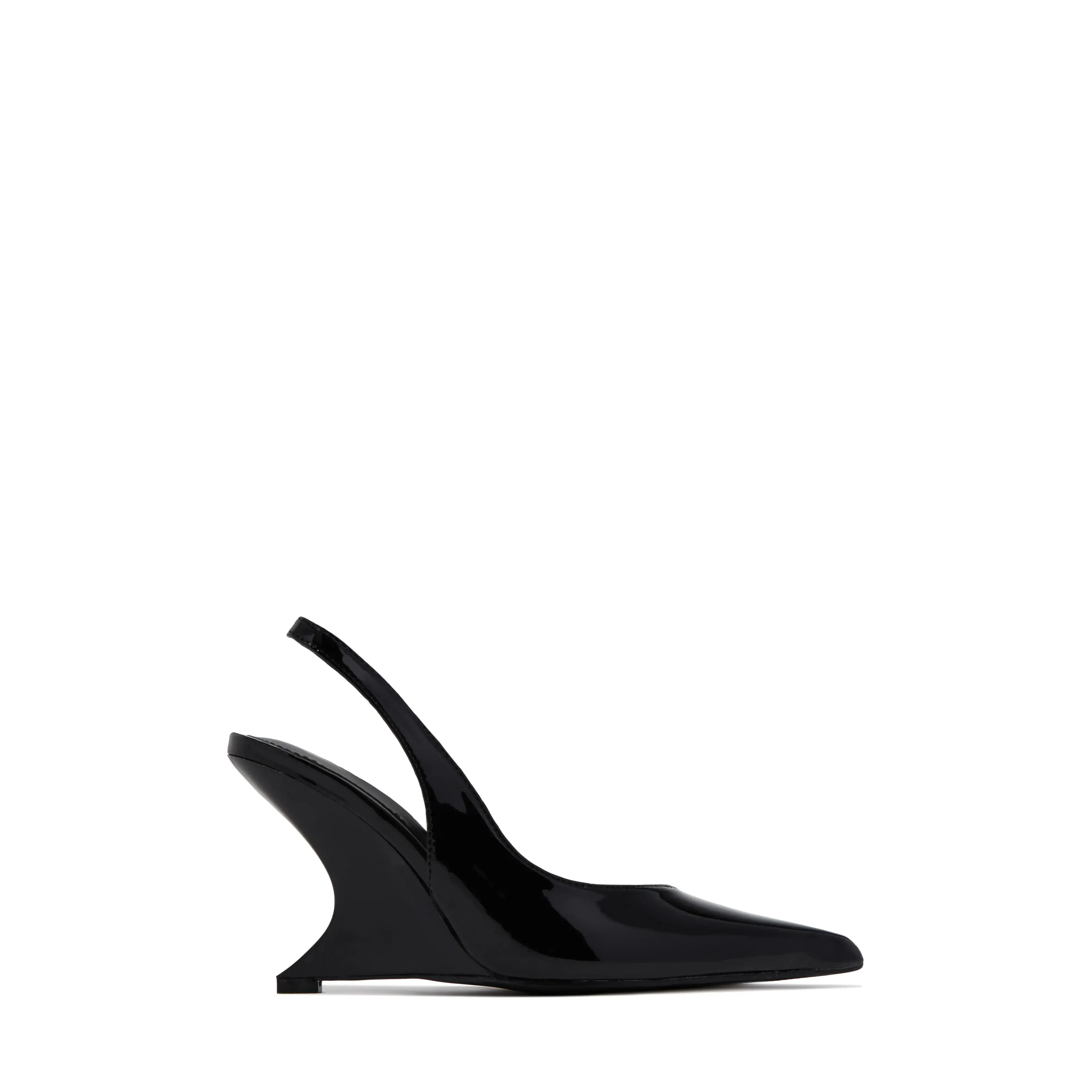 Kayla Wedge Slingback Heels - Black