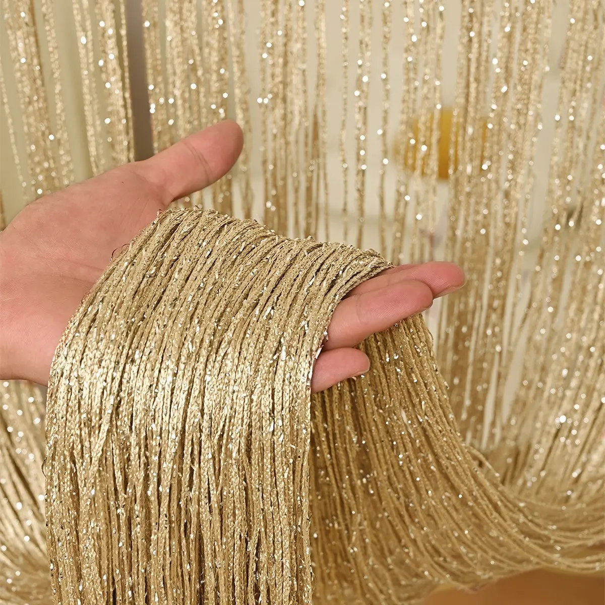Colorful Romantic Beaded Curtain Line, Sparkling Window Display Decor, Store Partition Door Curtain, Tassel Drapery, Holiday Decoration, Party Decor Supplies, Korean Aesthetic, Graduation Party Decor