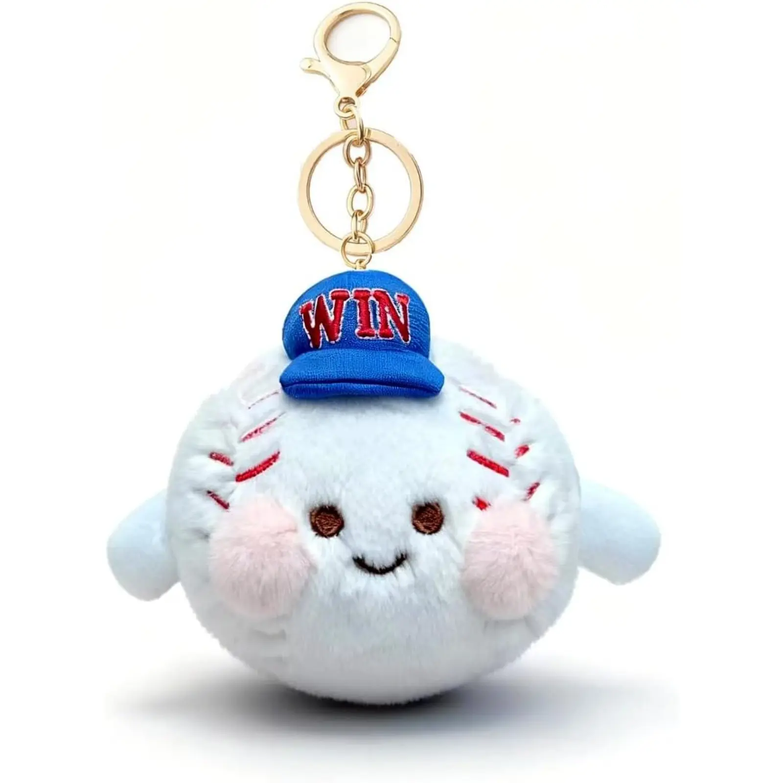 Soft Baseball Plush Keychain with Clip - Super Squishy Cotton Fill Fabric Toy, Unisex Stuffed Keyring for Backpacks, Gift for Baseball Fans & Little League Teams