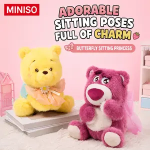 Disney Winnie the Pooh & Strawberry-Scented Lotso Plush Toy Bundle, Unisex Soft Furry Collectibles, Animal & Character Plush Animal Stuffed Toys, Cuddly Fan & Kid Birthday Gift