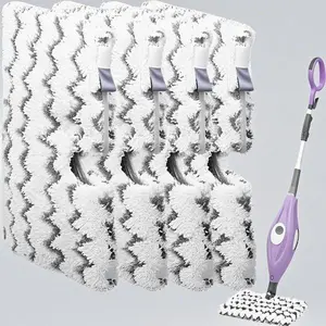 Heavy-Duty Replacement Mop Pads for Steam Cleaners - Soft Scrub for Hard Floors - Compatible with Multiple Models - Reusable and Durable - Washable Microfiber Pads for Deep Cleaning Set Wooden 2 Pack-Grey