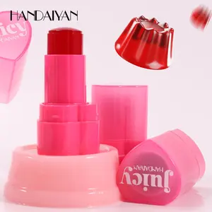 4 Color Jelly Gel Blush Stick, Matte Texture, Waterproof, Streak-Free, Natural Finish Lip Cheek Tint, Suitable for All Skin Tones