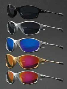 Men's Polygonal Fashion Glasses, Unique Lightweight Design, Perfect for Summer Beach Vacations, Outdoor Sports, Travel, Sun Protection