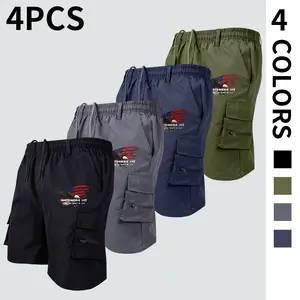 Men’s Casual Cargo Shorts – 4 Pieces, with practical pockets, mid-rise length, suitable for everyday wear and sports; casual shorts | Stylish design | Durable fabric