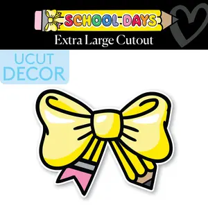 Giant Pencil Bow Extra Large Cutout | School Days