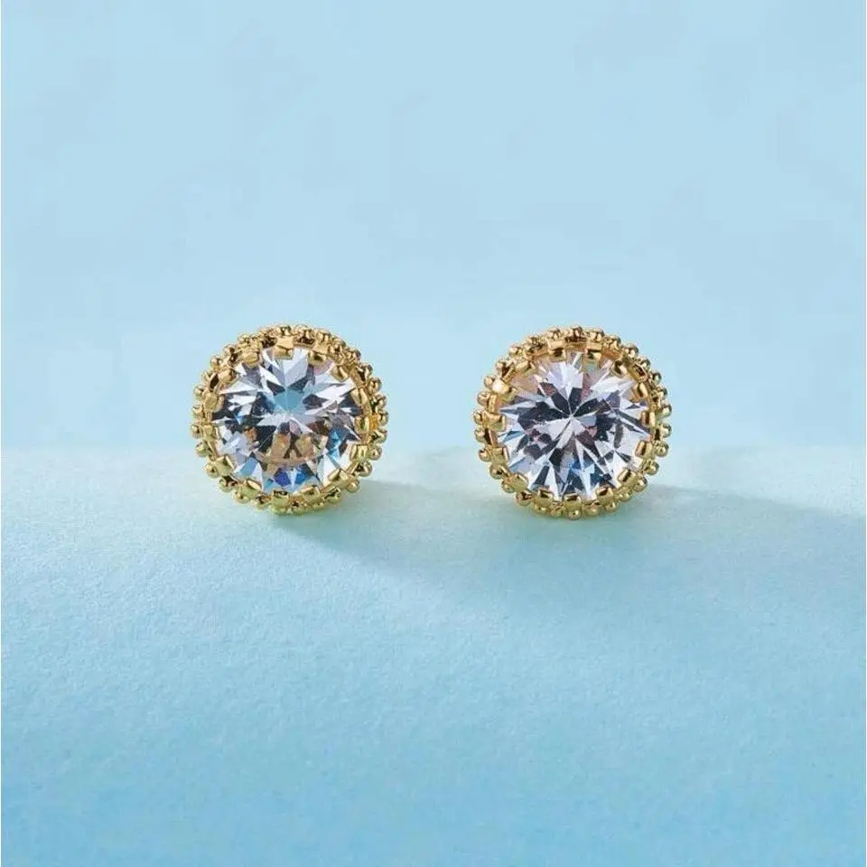 Gold Faux Diamond Earrings