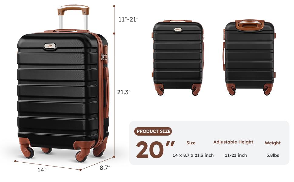 ABS Hardside Luggage Sets (4/6-Piece) - Spinner Wheel Suitcases, Expandable Duffel Bag, Makeup Pouch, Lightweight Durable Travel Bags for Vacation, Business Trips