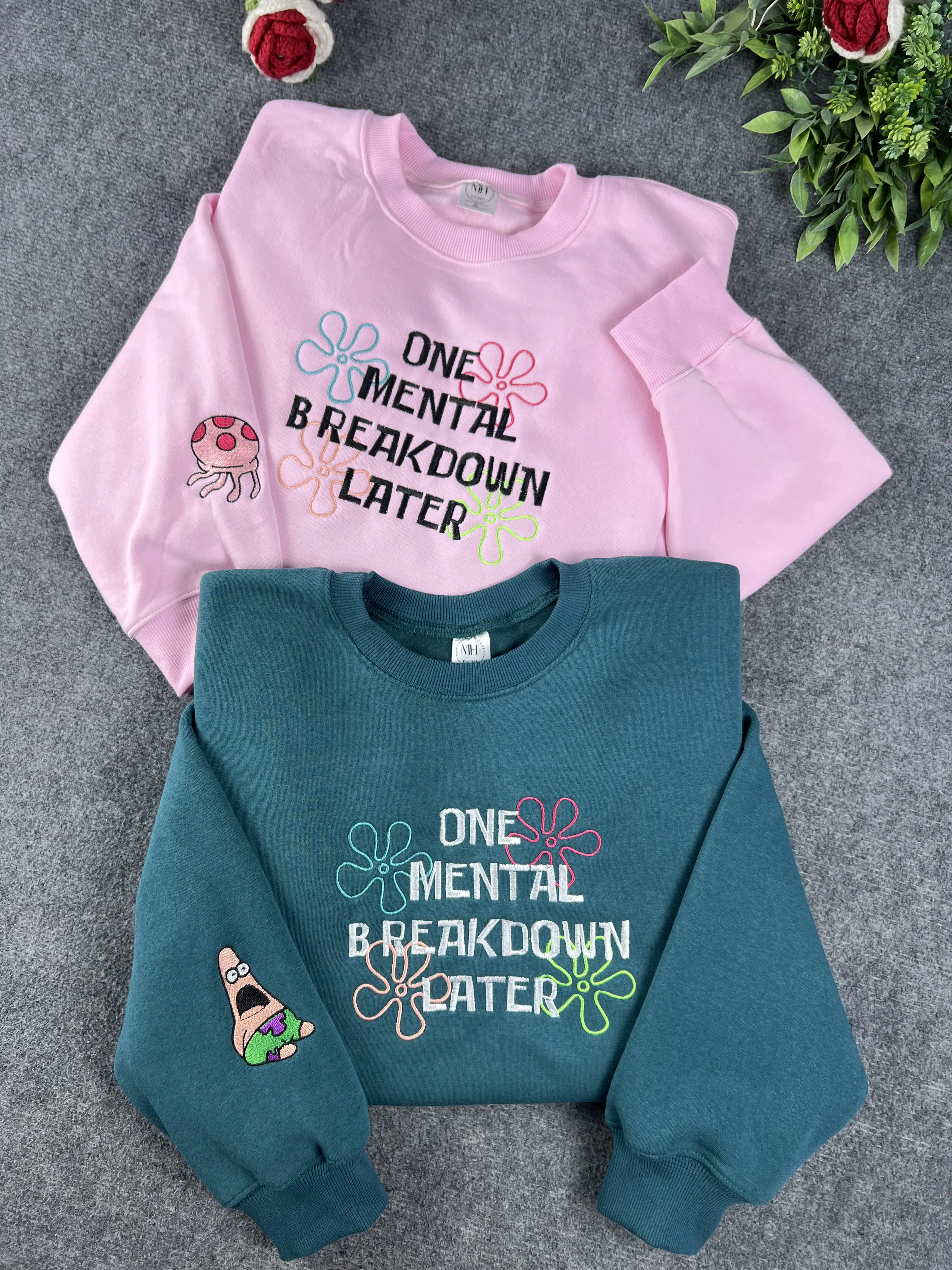 Embroidered One Mental Breakdown Later  Sweatshirt- Y2K Style  Crewneck, Hoodie| unisex Sweatshirt- gifts for her - mental health