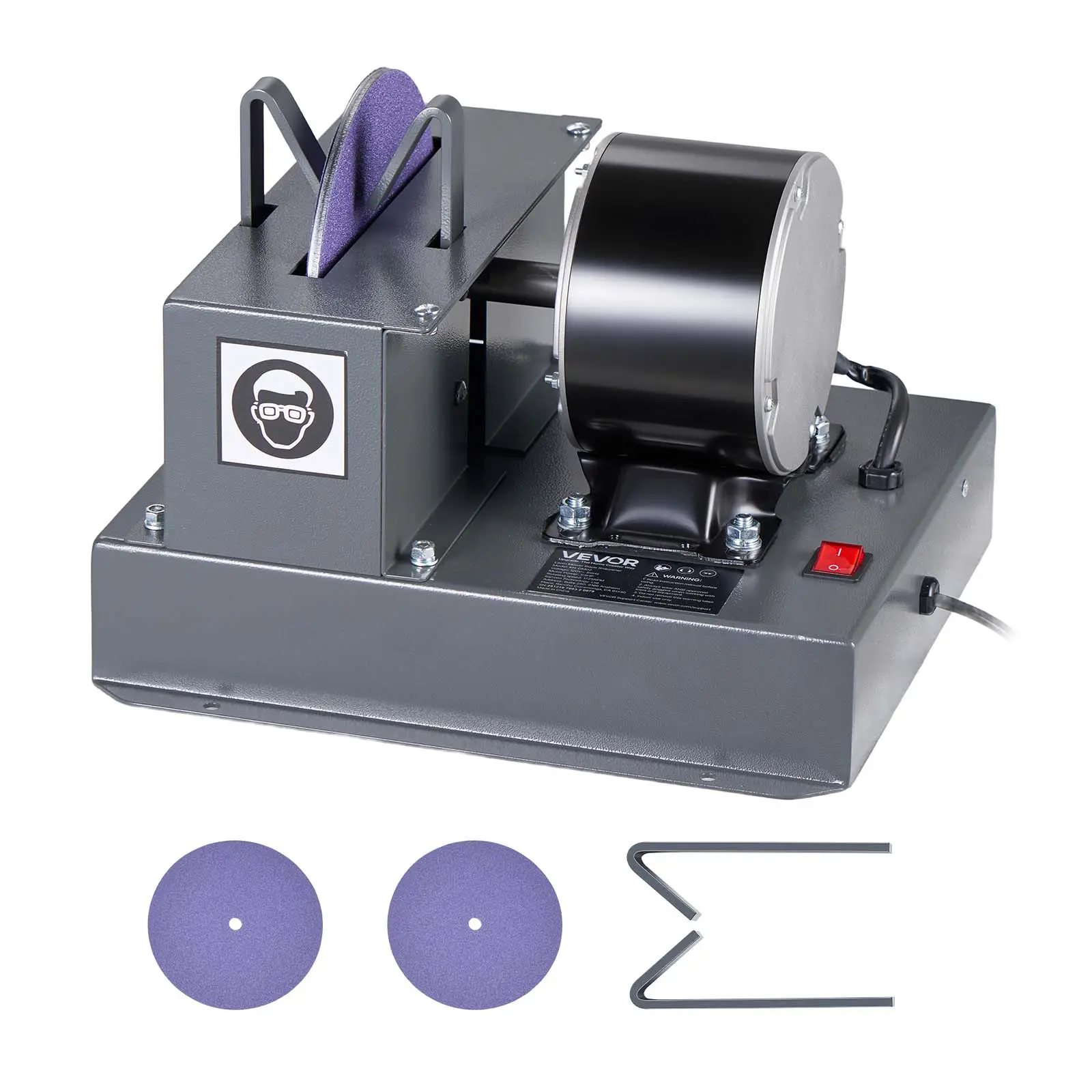 【summerfinds】VEVOR Lawn Mower Blade Sharpener, 1/3HP Lawnmower Blades Grinder with 7" Ceramic Grinding Wheel, 30° or 40° Blade Sharpening Machine for High Lift, Low Lift, Gator & Flat Blades,father'sdaygifts