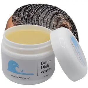 Deep Dish Wave Pomade 100% Pure All Natural 360 Waves Hair Cream Superior Wave Grease for Men Non Greasy Strong Hold Wave Enhancer 2oz