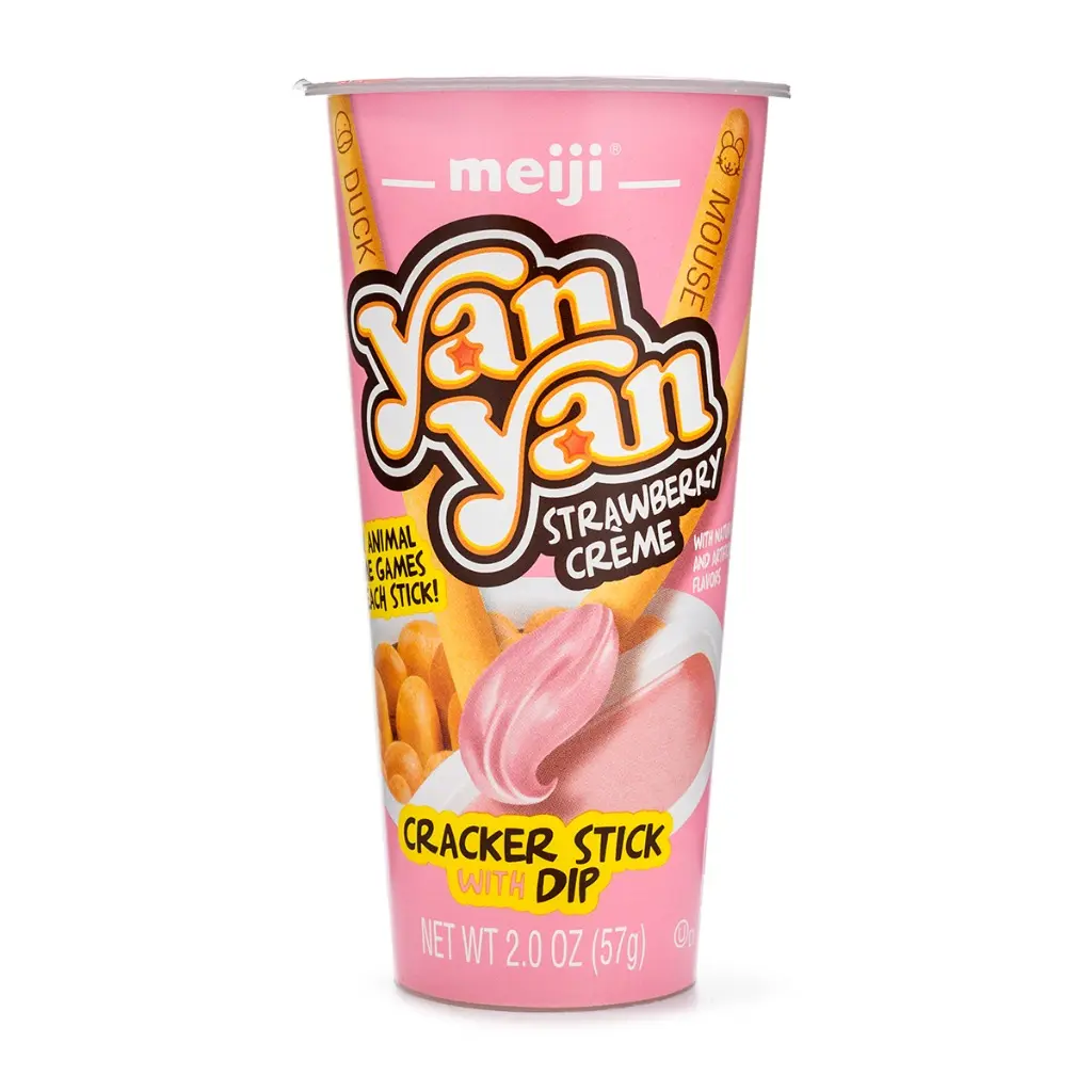 Meiji Yan Yan Cracker Stick with Strawberry Dip 57 g