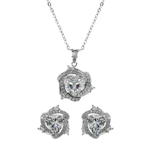 【745】Blossom Elegance Synthetic Moissanite Jewelry Set