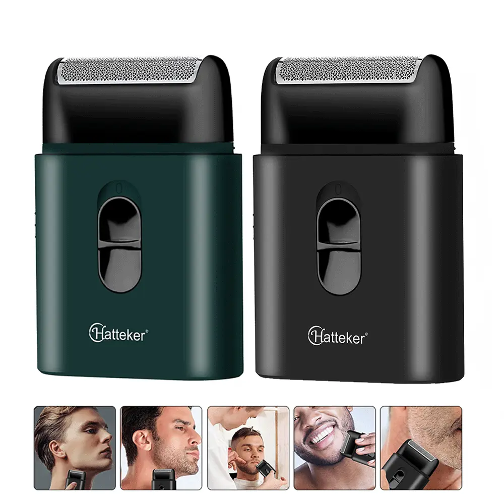 Hatteker Cordless Titanium Foil Shaver for Men - Smooth, Lightweight, Compact Mini Razor, IPX7 Waterproof Wet Dry Daily Body Facial Trimmer, Steel Facial Groomer, Father's Day Gift for Smartliving, Body Facial Shaver