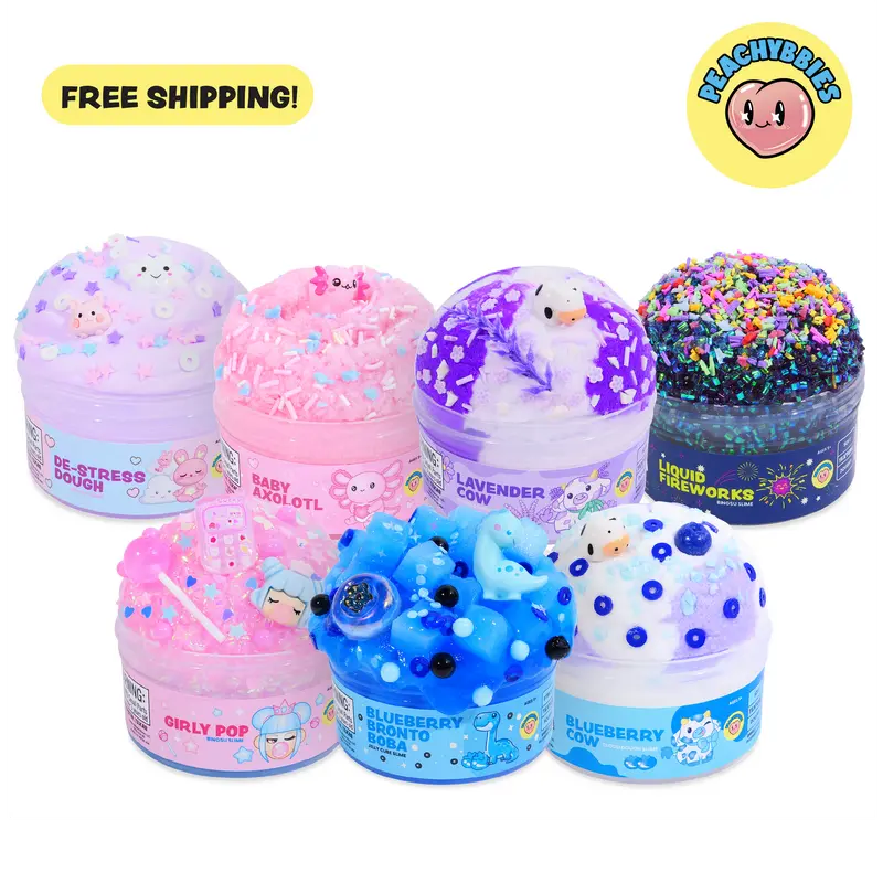 PEACHYBBIES: Choose Your Slime - Premium Scented, 4oz., ASMR, Stress Relief, Fidget Toy, Best-Selling Cloud, Cloud Dough, Bingsu, Butter Slimes