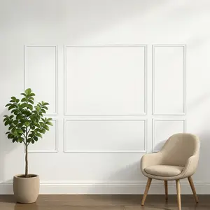 VEVOR Wall Molding 3 Pack, Wainscoting Panels Kit, Lightweight Paintable Polystyrene, Easy to Install Accent Wall Trim for Interior Dcor Living Room, Bedroom, Home, White (23x56.3+ 23x23 in)