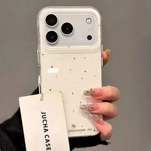 Korean INS Splashing Ink Polka Dot Cartoon Creative Cute Phone Case For iPhone 17 Air 16 15 14 13 12 11 Pro Max Plus Y2K Cover