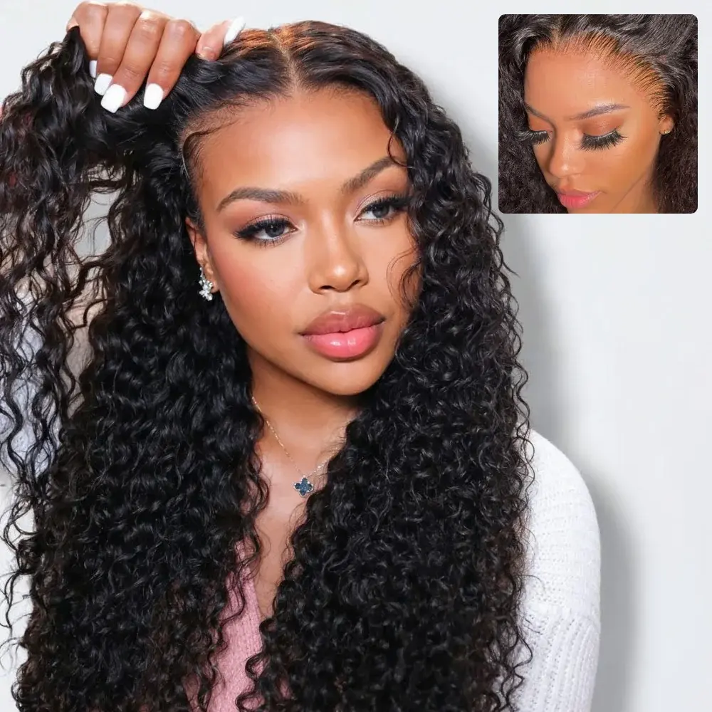 Megalook 13x6 HD-Pro Lace Glueless Wig | Deep Curly 100% Human Hair, Zero-Wear Truly Snap & Go Seamless Fit