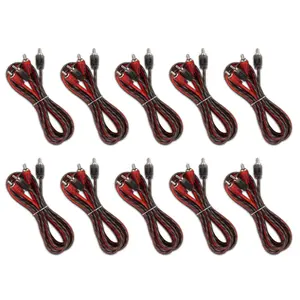 6 ft Ultra Flex 100% OFC RCA Cable Wire – 10-Pack (RCA-6FT.10PK)
