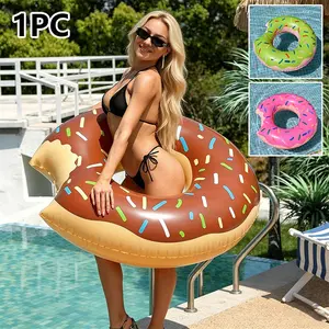 1pc Inflatable Swimming Ring, Donut Shape, Perfect for Summer Beach and Pool Parties, Ideal Swimming Floatation Device, Fun and Safe