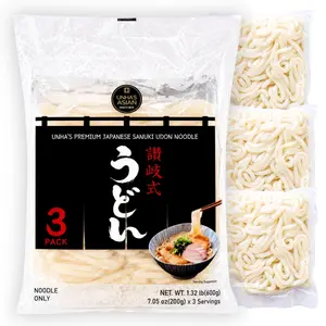 Japanese Sanuki Fresh Udon Noodles - Jumbo Chewy Korean Food, No Soup Included, Quick & Easy Meal, 22 oz (200g × 3 Packs), 1 Pack, Pantry Cupboard Essential