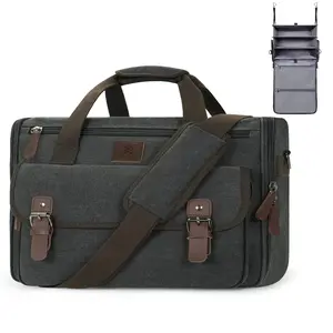 Densata Hanging Canvas Travel Duffle Bag for Men Lightweight Durable Spacious Weekender Overnight Large Capacity Essentials Crossbody shoulder handbags suitcases bag leepover trip airplane check Carry-On Adjustable Straps zipper Expandable Convertible