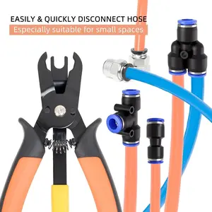 Tracheal forceps Air Hose Connector Removal Tool Push-to-Connect Fittings Disconnect Pliers for Automotive Pneumatic Air Line Repair Quick Release Fitting Pliers PVC One-Hand Operation Compact Design