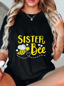 100% Cotton Sister Bee Cute Beekeeping Birthday Party Matching Family T-Shirt