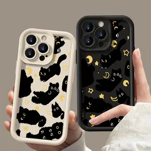 This cat-patterned TPU phone case is cute, non-slip, and shockproof, compatible with iPhone 11, 12, 13, 14, 15, 16, 17 Pro, Plus, X, XS, and XR models. It's a perfect gift for friends and family.