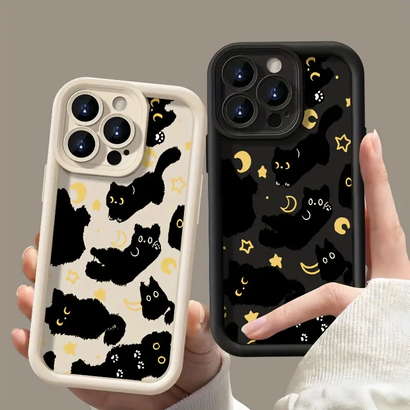 Cat-Patterned TPU Smartphone Case - Cute, Non-Slip, Shockproof Cellphone Accessory for iPhone 11,12,13,14,15,16,17 Pro/Plus,X,XS,XR Handheld Devices, Ideal Gift for Friends & Family, Accessories