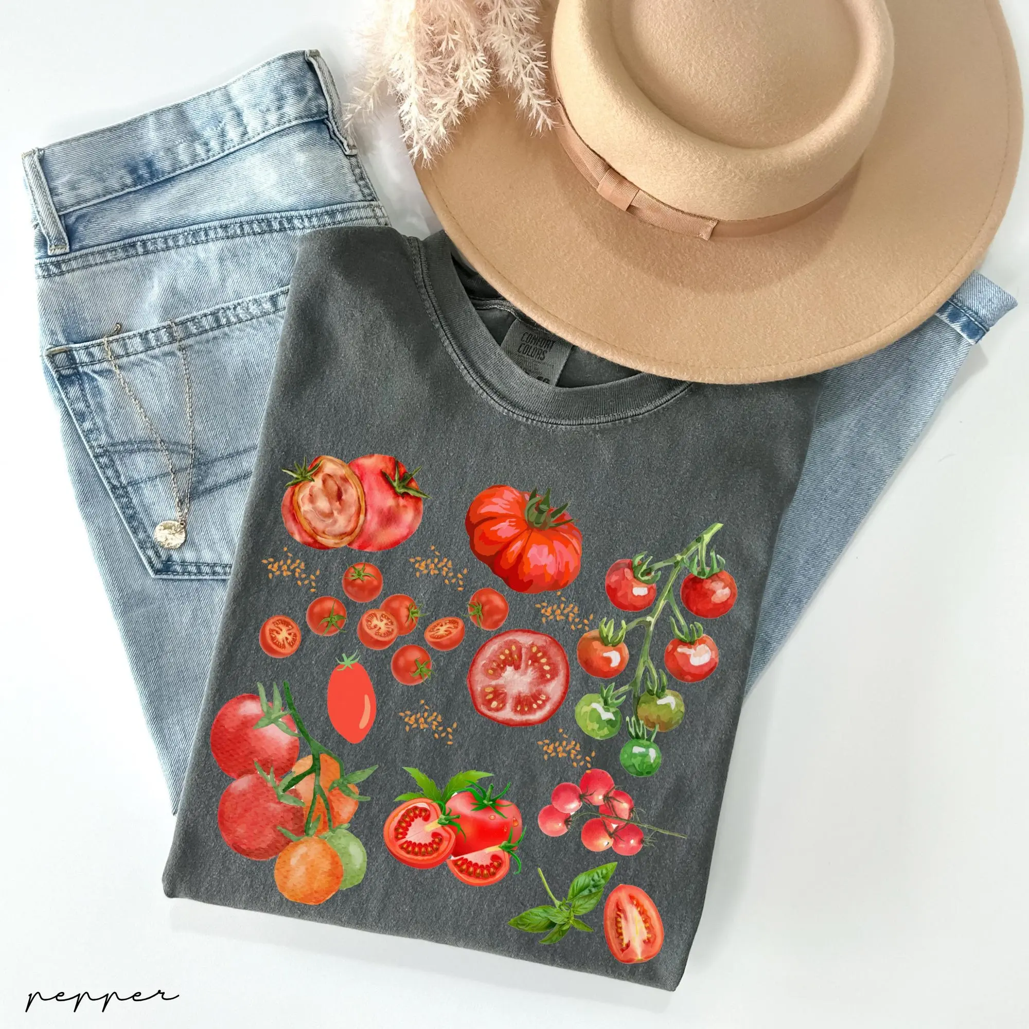 Comfort Colors Tomato Shirt, Fruit Shirt, Botanical Shirt, Cottagecore Clothing Vegan Shirt, Garden Shirt Vegetable Shirt,Aesthetic Clothes