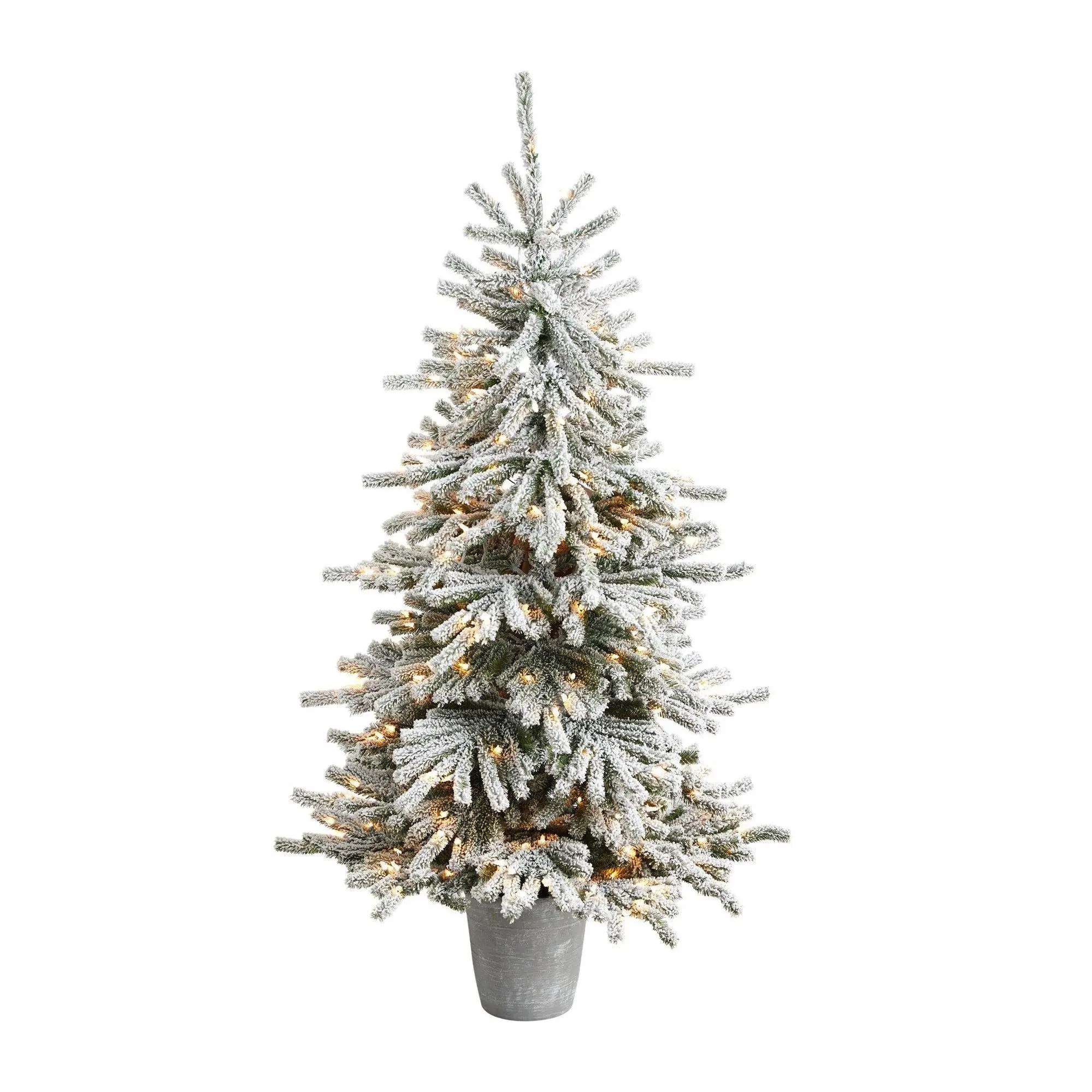 Nearly Natural 6-ft Flocked Long Vermont Pine Christmas Tree
